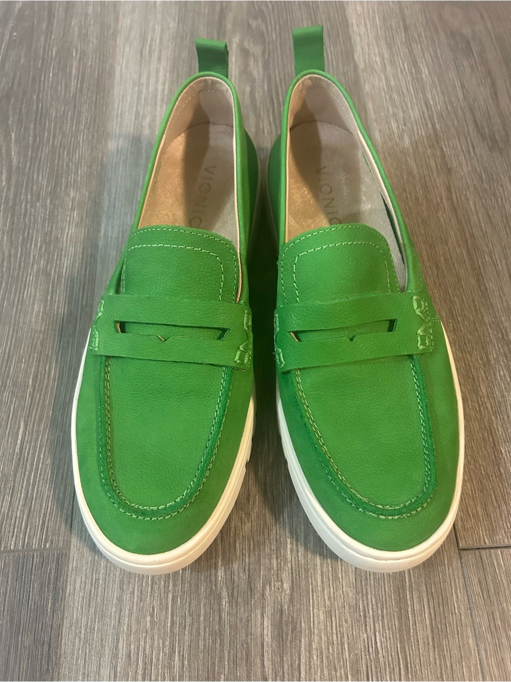 Vionic Green Women's Loafers with White Sole